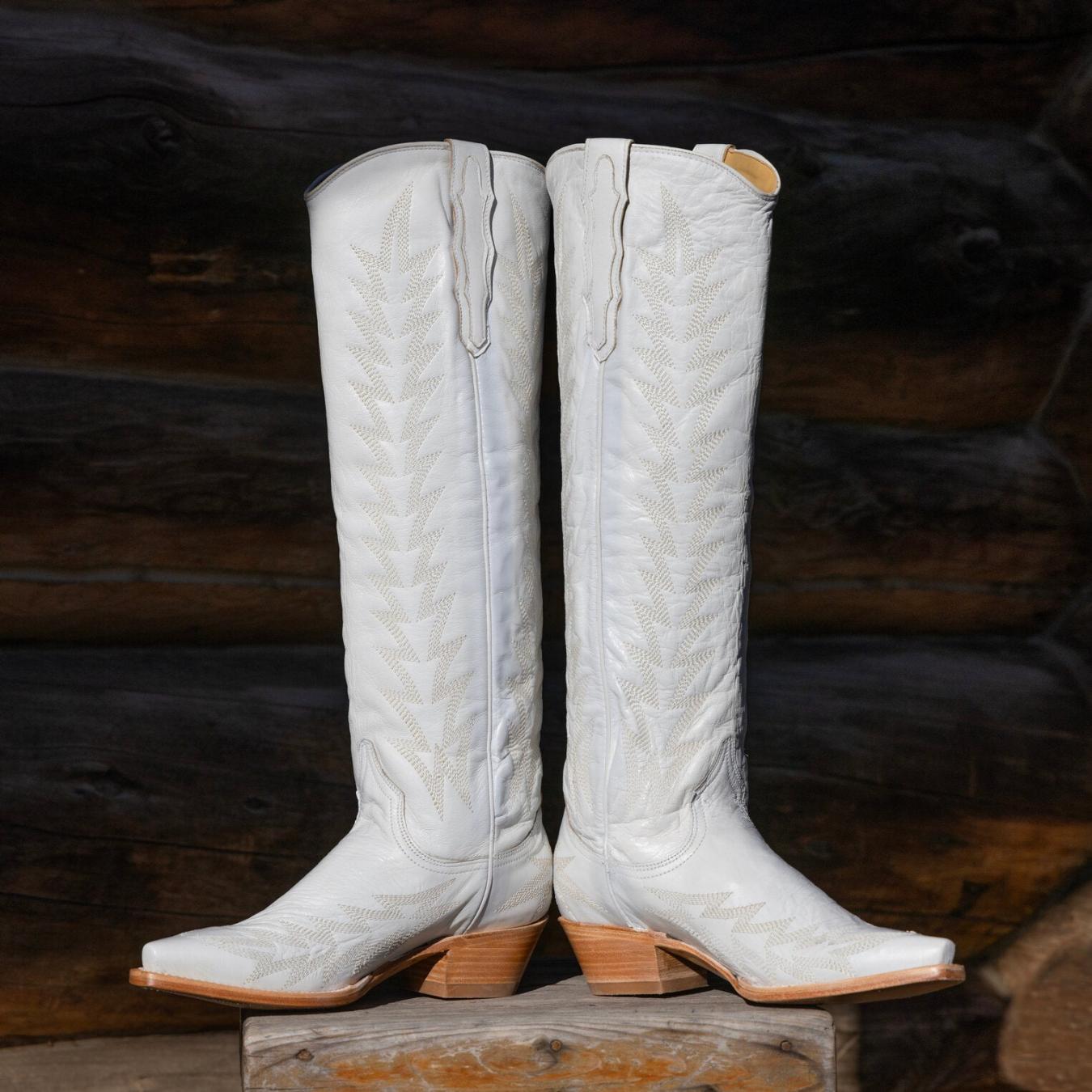Women Western Stetson Sarah Boots White