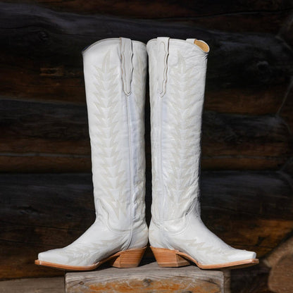 Women Western Stetson Sarah Boots White