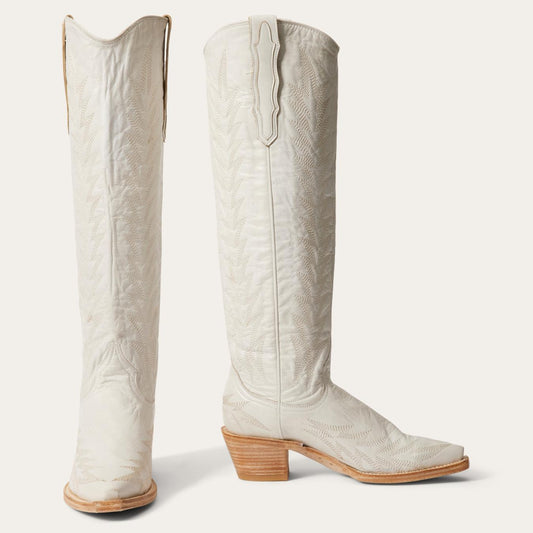 Women Western Stetson Sarah Boots White